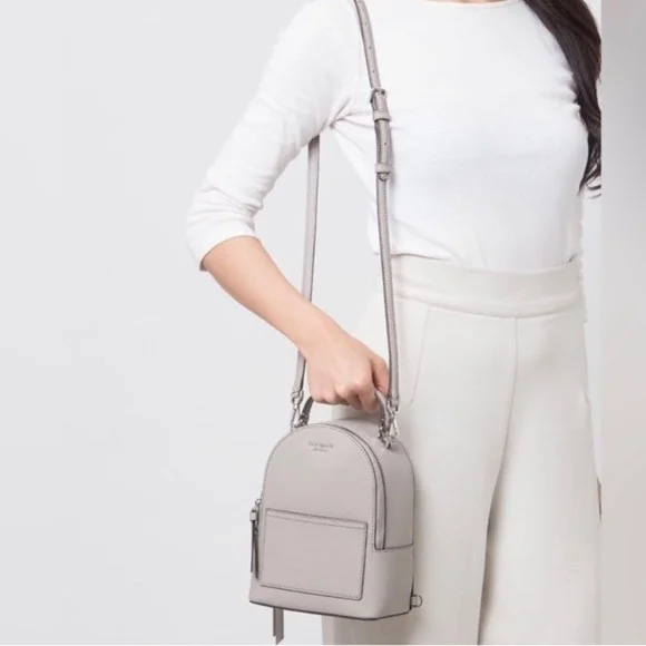 KATE SPADE New York Cameron Mini Convertible Backpack Sling Crossbody SOFT TAUPE - Picture 3 of 17